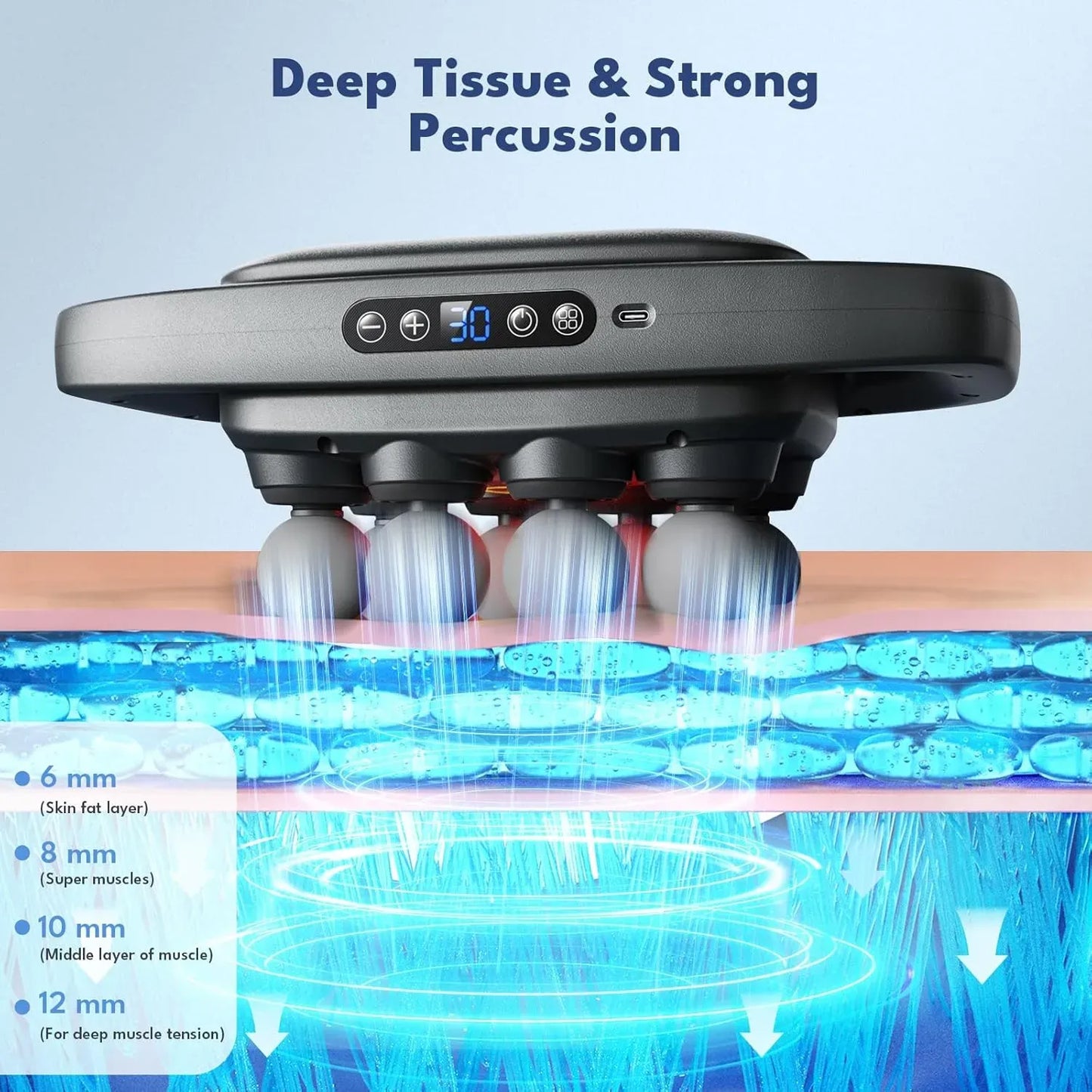 Barqon's 8 Head Massage Gun for Back, Shoulders, Legs, & Muscle Pain Relief
