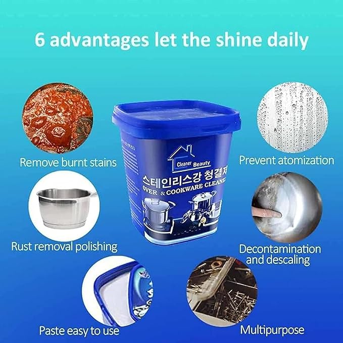BARQON Cookware Cleaner Paste – Removes Burnt Stains & Grease