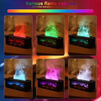 Barqon's Flame Effect LED Aroma Diffuser – Fireplace Humidifier