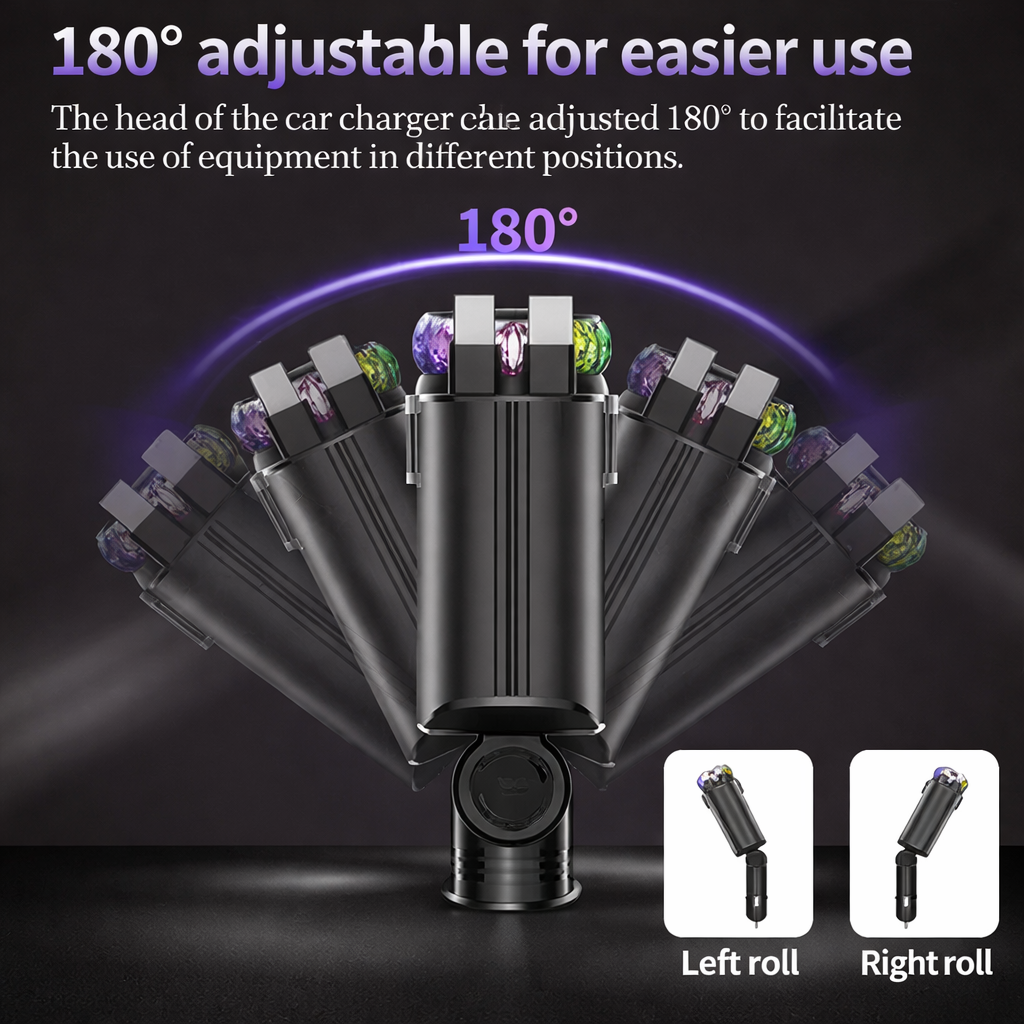 BARQON 5-in-1 Fast Car Charger with RGB & Diffuser