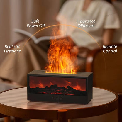 Barqon's Flame Effect LED Aroma Diffuser – Fireplace Humidifier