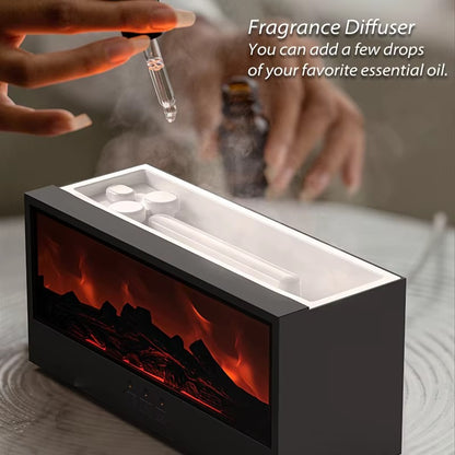 Barqon's Flame Effect LED Aroma Diffuser – Fireplace Humidifier