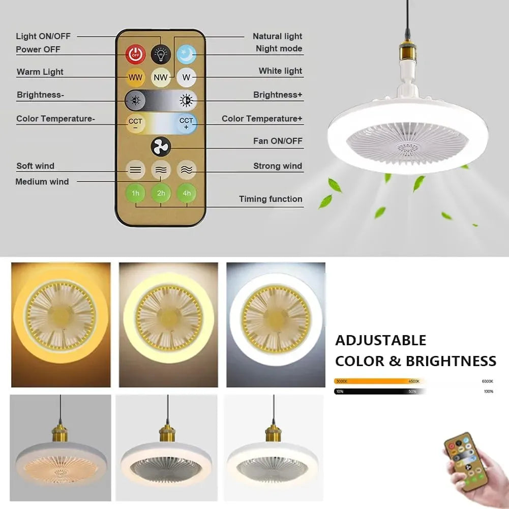 Barqon Ceiling Fan With Light Remote Control