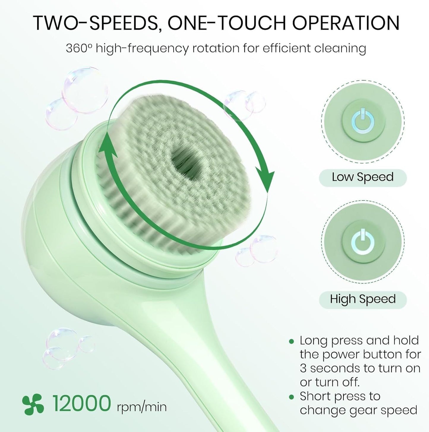 Barqon Electric Body Brush for Back and Shower Scrubber Brush